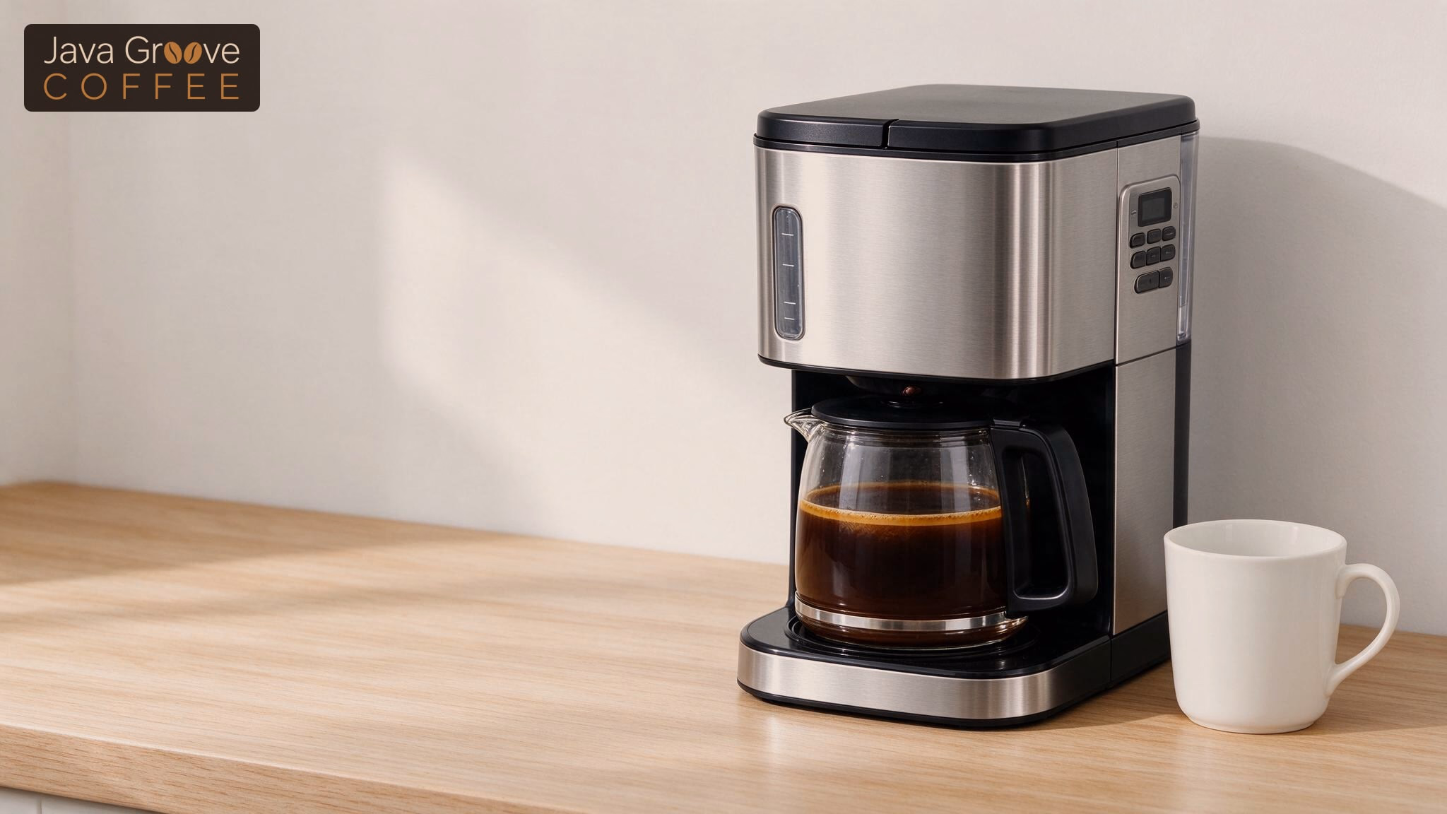 Best Cuisinart coffee makers: a stainless 14-cup drip coffee maker with a full glass carafe and a white mug