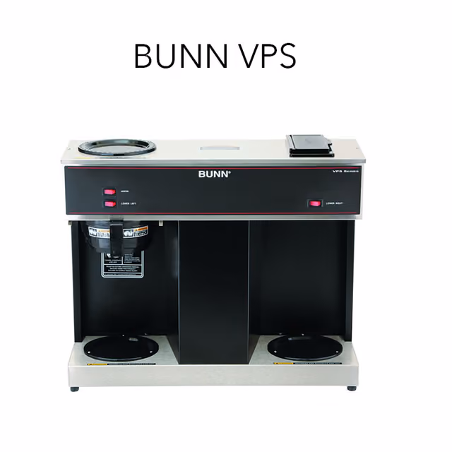 BUNN VPS pourover commercial coffee brewer with warmers side by side