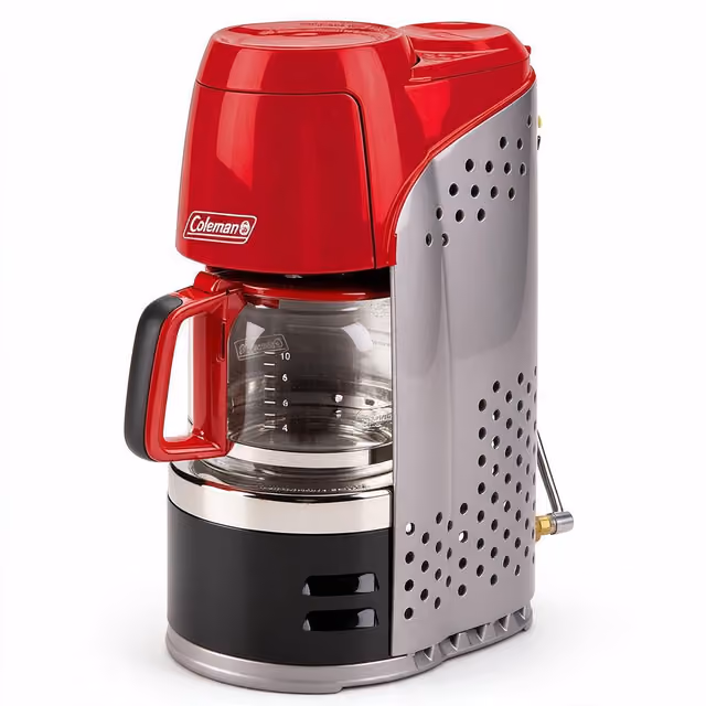 Coleman portable propane coffee maker with glass carafe