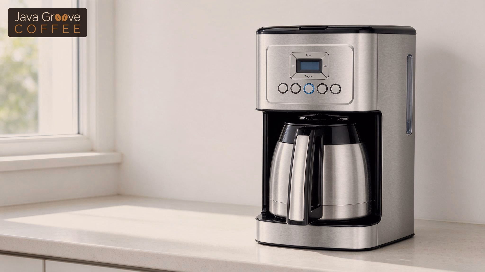 Cuisinart DCC-3400 thermal coffee maker with its steel carafe