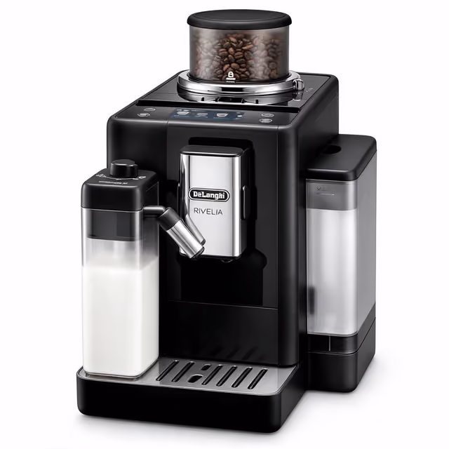De'Longhi Rivelia super automatic espresso machine with LatteCrema milk carafe