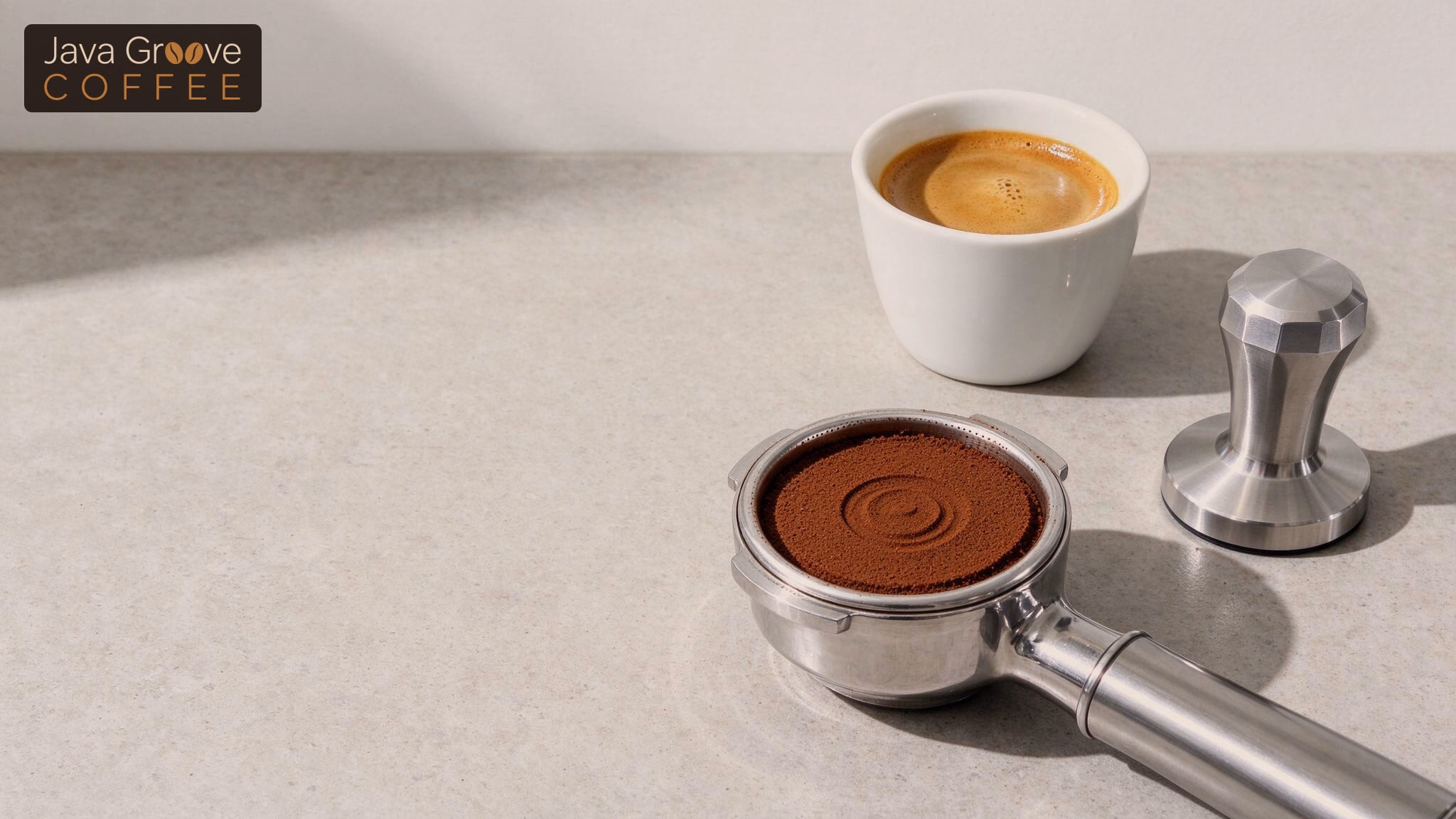 Make better espresso at home with a tamped portafilter and tamper