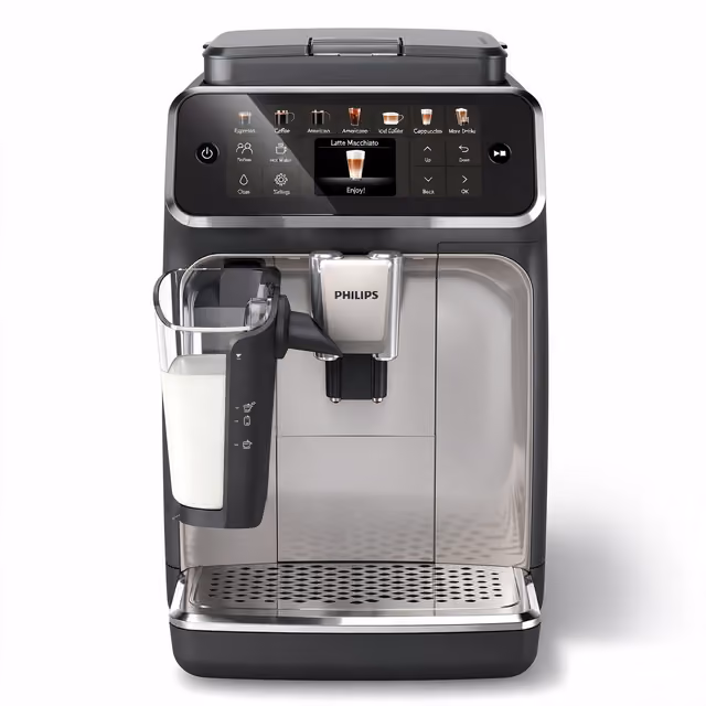 Philips 4400 LatteGo fully automatic espresso machine with milk carafe