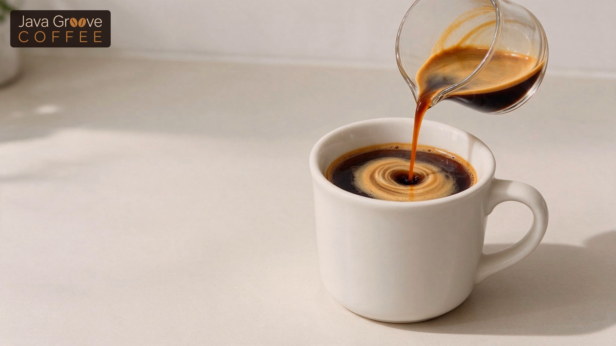Red eye coffee with an espresso shot poured into drip coffee