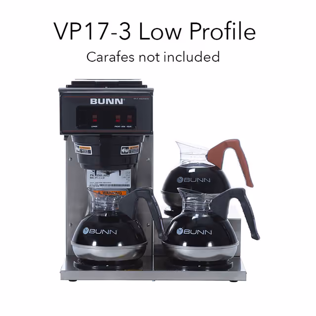 BUNN VP17-3 pourover commercial coffee brewer with three lower warmers